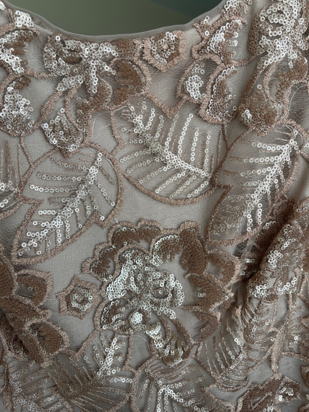 Alex Evenings Rose Gold Lace Sequin Midi Dress - Picture 13 of 15